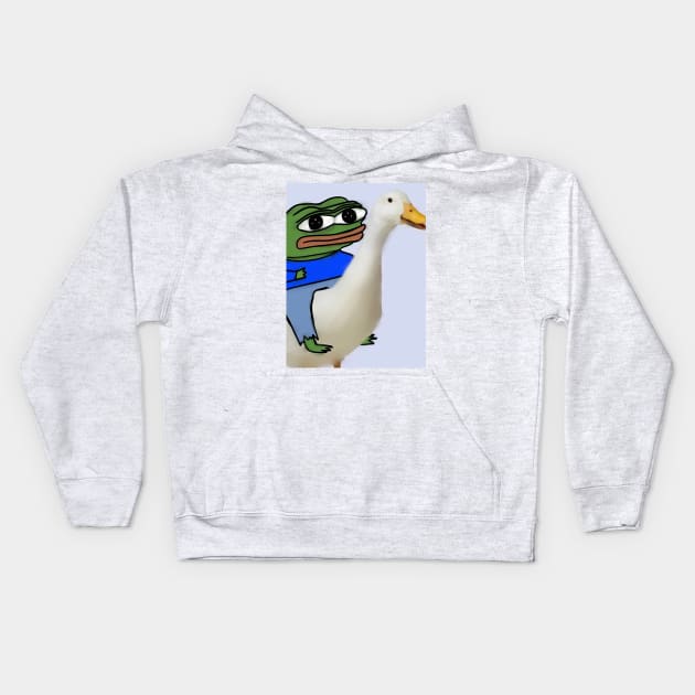 meme pepe and duck Kids Hoodie by aesthetic shop